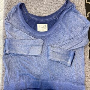 We The Free Washed Light Blue Scoop Neck Pullover